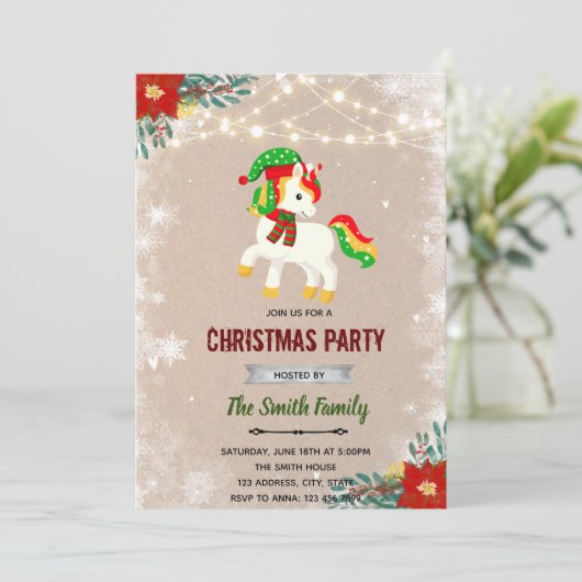 Einladung zur Weihnachtsfeier (Stehend Vorderseite)