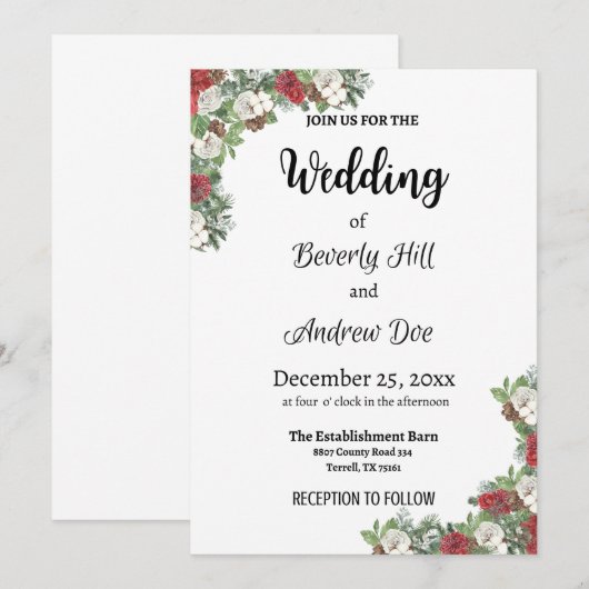 Einladung zur Weihnachtsfeier (Vorne/Hinten)