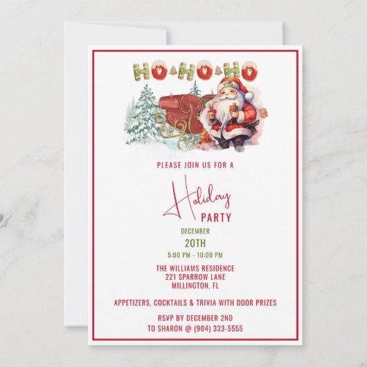 Einladung zur Weihnachtsfeier (Vorderseite)