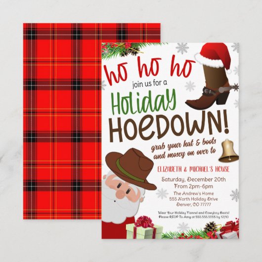 Einladung zur Weihnachtsfeier (Vorne/Hinten)