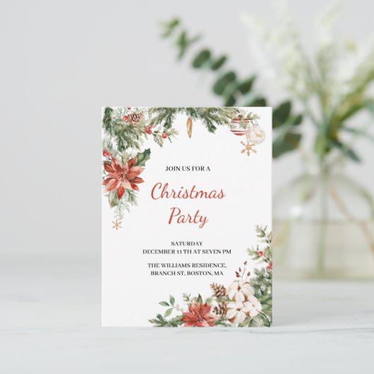 Einladung zur Weihnachtsfeier (Stehend Vorderseite)