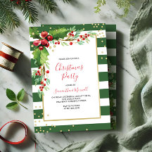 Einladung zur Weihnachtsfeier - Grüne Streifen