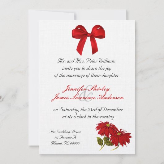 Einladung zur Weihnachtsfeier in Poinsettia (Vorderseite)