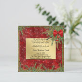 Einladung zur Weihnachtsfeier mit Gold und Rot (Stehend Vorderseite)