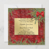 Einladung zur Weihnachtsfeier mit Gold und Rot (Vorderseite)