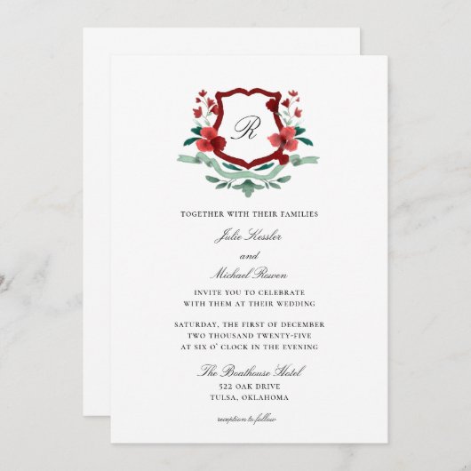 Einladung zur Weihnachtsfeier "Red & Green Classic (Vorne/Hinten)