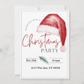 Einladung zur Weihnachtsfeier Weihnachtsmannmütze (Vorderseite)