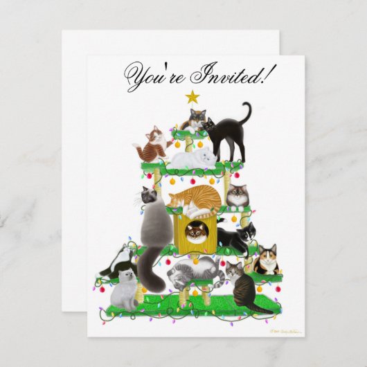 Einladung zur Weihnachtskatze (Vorne/Hinten)