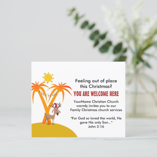 Einladung zur Weihnachtskirche (Stehend Vorderseite)