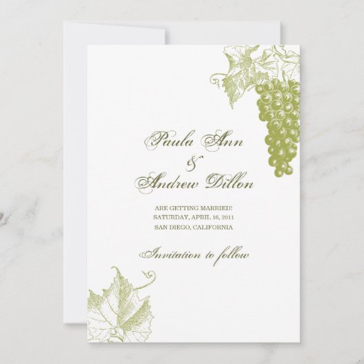 Einladung zur Weinbauhochzeit (Vorderseite)