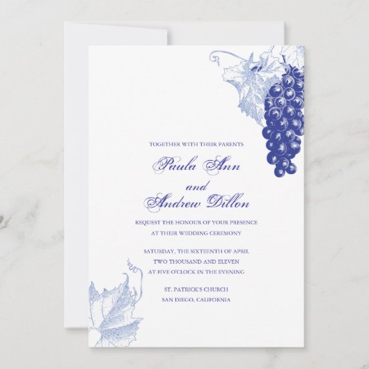 Einladung zur Weinhochzeit (Vorderseite)