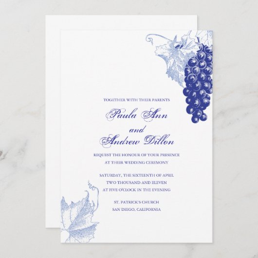 Einladung zur Weinhochzeit (Vorne/Hinten)