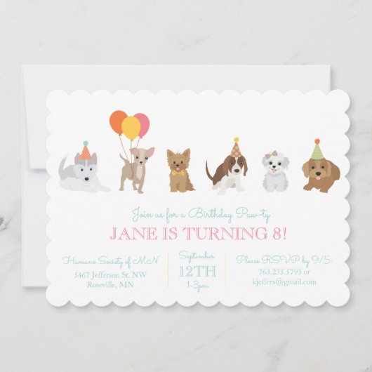 Einladung zur Welpengeburt (Vorderseite)