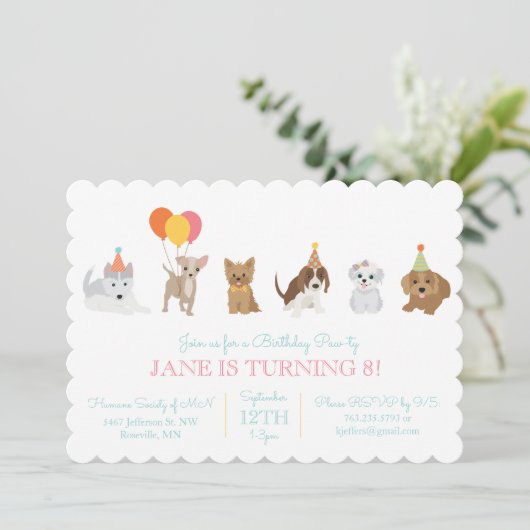 Einladung zur Welpengeburt (Stehend Vorderseite)