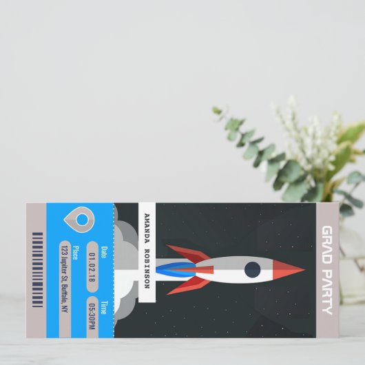 Einladung zur Weltraumstudienreise (Stehend Vorderseite)