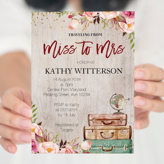 Einladung zur Weltreise Bridal Dusche