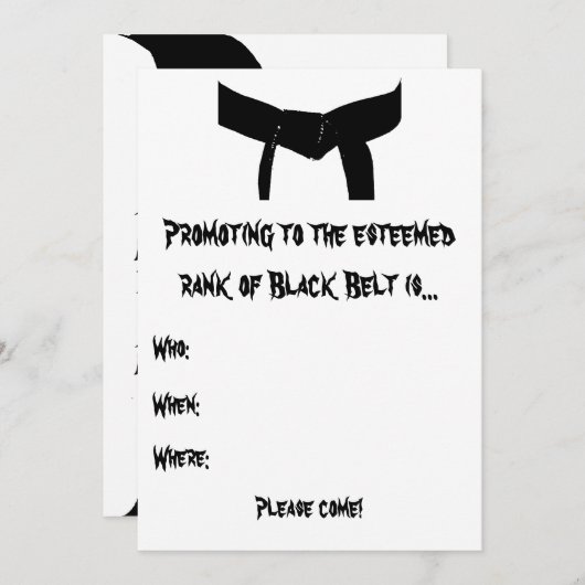 Einladung zur Werbeaktion der Kampfkunst (Vorne/Hinten)