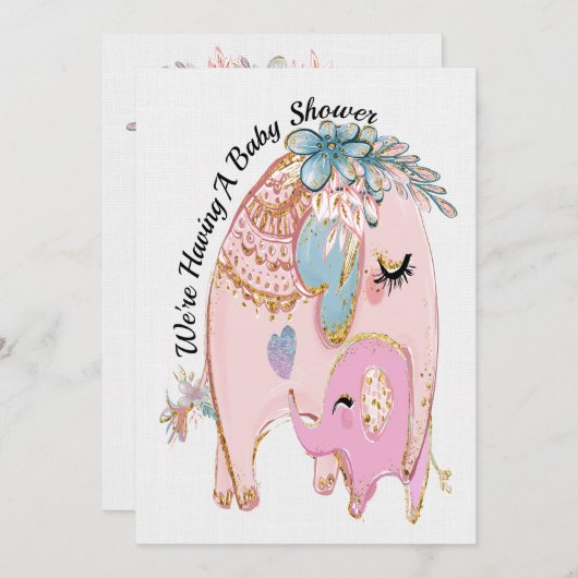 Einladung zur wertvollen Babydusche (Vorne/Hinten)