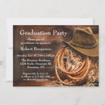 Einladung zur Western Hat and Lasso Graduation Par