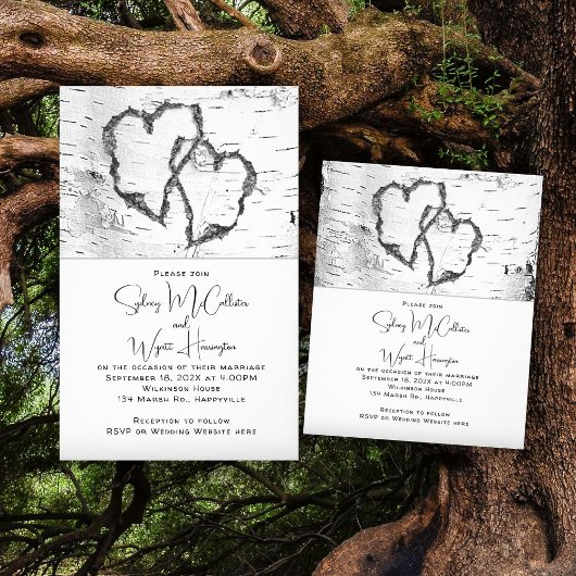 Einladung zur White Birch Wedding Budget Flyer