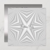 Einladung zur White Birthday Party (Vorne/Hinten)