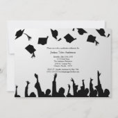 Einladung zur White Black Silhouette Graduation Pa (Vorderseite)