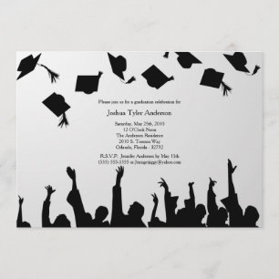 Einladung zur White Black Silhouette Graduation Pa