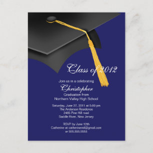 Einladung zur White Blue Cap Graduation Party