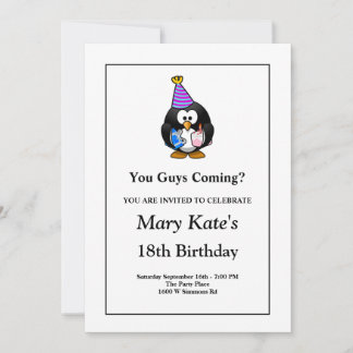 Einladung zur White Funny Birthday Party