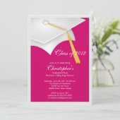 Einladung zur White Grad Graduation Party (Stehend Vorderseite)