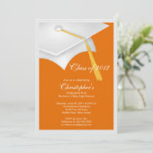 Einladung zur White Grad Graduation Party (Stehend Vorderseite)