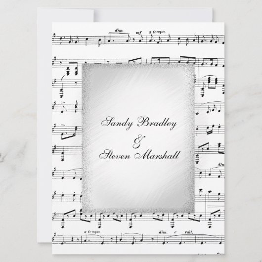 Einladung zur White Sheet Music Wedding (Rückseite)