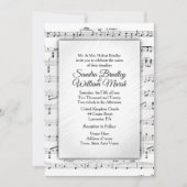 Einladung zur White Sheet Music Wedding (Vorderseite)