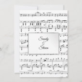 Einladung zur White Sheet Music Wedding (Rückseite)