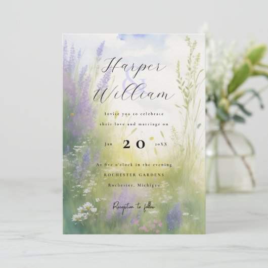 Einladung zur Wiesenweidenhochzeit (Stehend Vorderseite)