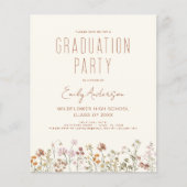 Einladung zur Wildblume Bloom Graduation Party (Vorderseite)