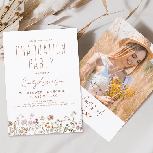 Einladung zur Wildblume Bloom Graduation Party