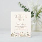 Einladung zur Wildblume Bloom Graduation Party (Stehend Vorderseite)