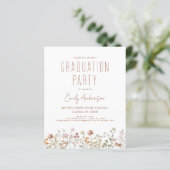 Einladung zur Wildblume Bloom Graduation Party (Stehend Vorderseite)