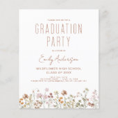 Einladung zur Wildblume Bloom Graduation Party (Vorderseite)