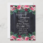 Einladung zur Wine Blush & Navy Holz (Vorderseite)