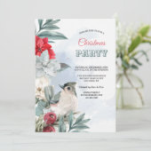 Einladung zur Winter-Bird-Party (Stehend Vorderseite)