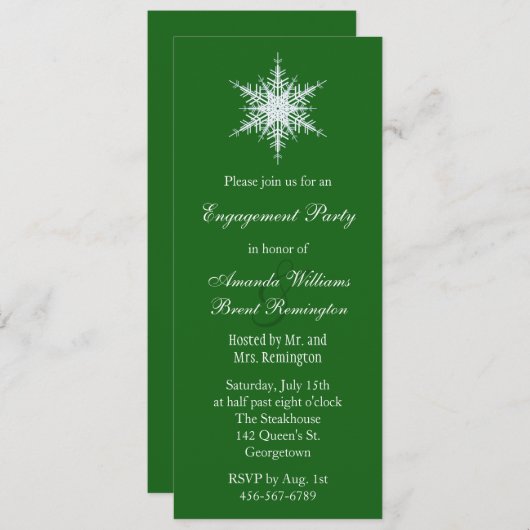 Einladung zur Winter-Hochzeitsparty (Vorne/Hinten)