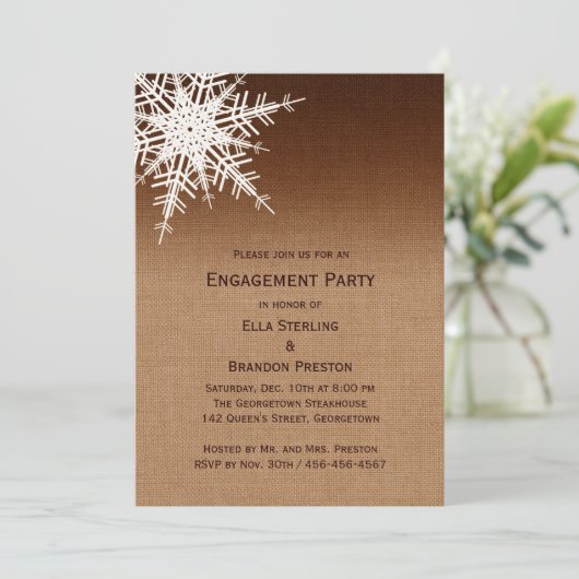 Einladung zur "Winter Ombre Engagement Party" (Stehend Vorderseite)