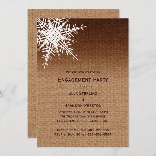 Einladung zur "Winter Ombre Engagement Party" (Vorne/Hinten)