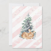 Einladung zur Winter Woodland Animal Deer Baby Dus (Rückseite)