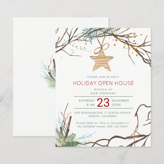 Einladung zur Winterfeiertage (Vorne/Hinten)