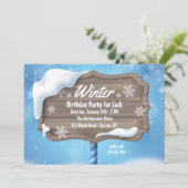 Einladung zur WinterGeburtstagsparty (Stehend Vorderseite)