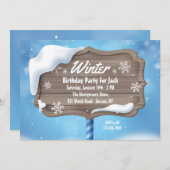 Einladung zur WinterGeburtstagsparty (Vorne/Hinten)