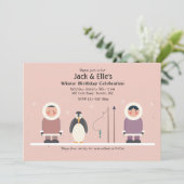 Einladung zur WinterGeburtstagsparty (Stehend Vorderseite)